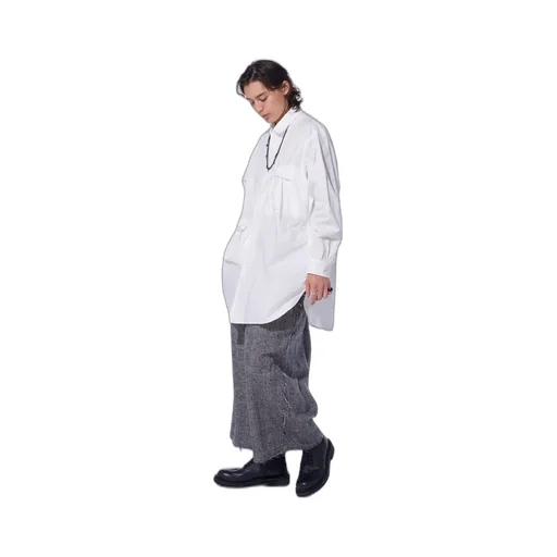 Cotton Linen Drawstring Pocket Shirt