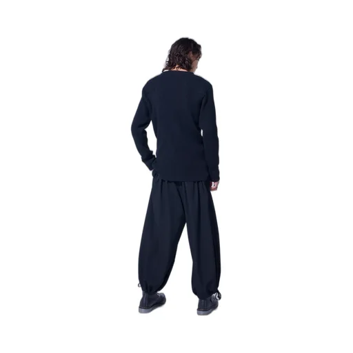 Washer Wool Gabardine Print Embroidery Balloon Pants