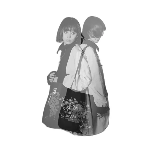 S'yte × Junji Ito -Uzumaki- Kirie＆Azami Wearing Yohji Yamamoto Printed Bag