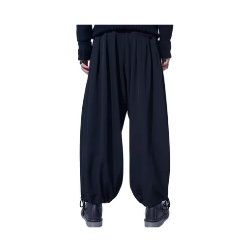 Washer Wool Gabardine Print Embroidery Balloon Pants