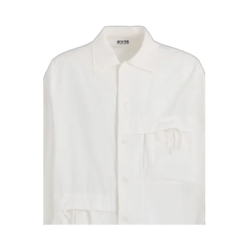 Cotton Linen Drawstring Pocket Shirt