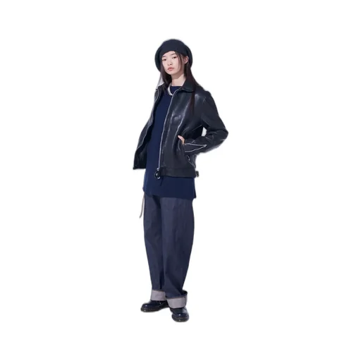 Washed Sheep Leather Classic Single-Breasted Jacket