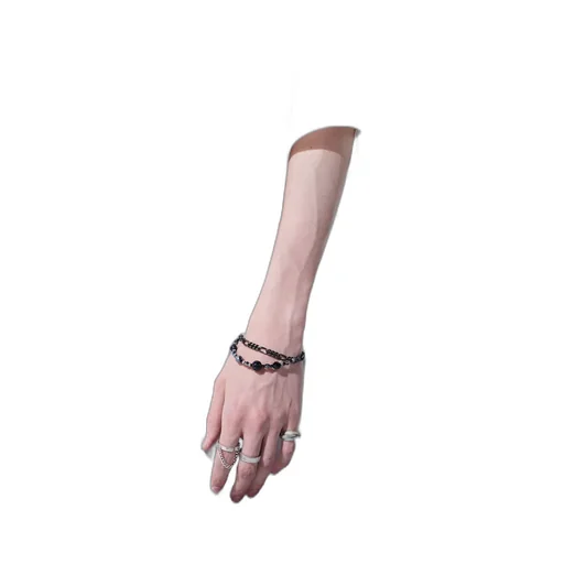 Black Onyx + Glass Beads Brass Bracelet