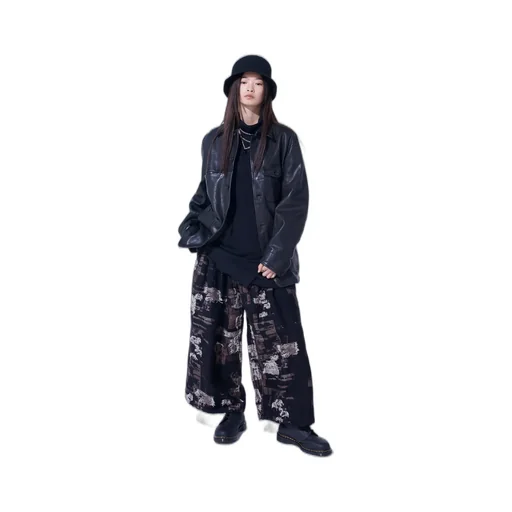 Washed Sheep Leather Coverall With Workwear Details