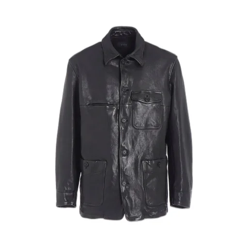 Washed Sheep Leather Coverall With Workwear Details