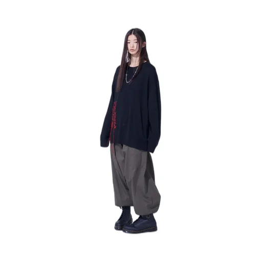 7G Wool-Blend Intarsia Message Pullover