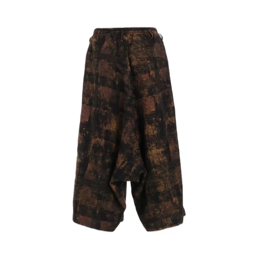 Check Jacquard Wide Sarouel Pants
