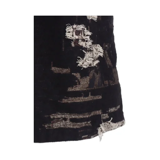 Patchwork Cut Jacquard Hooded Coat