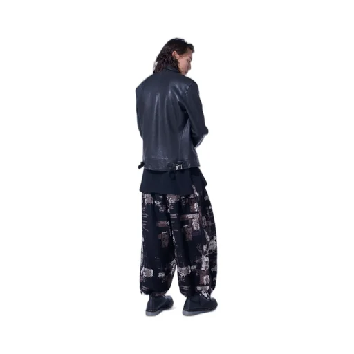 Patchwork Cut Jacquard Balloon Pants