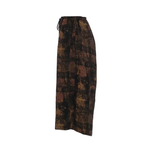 Check Jacquard Wide Sarouel Pants