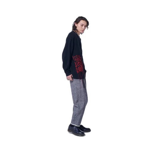 7G Wool-Blend Intarsia Message Pullover
