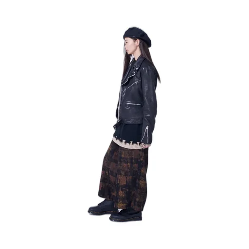Check Jacquard Wide Sarouel Pants