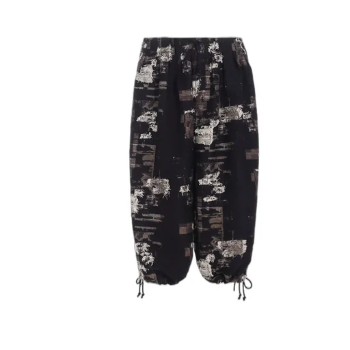 Patchwork Cut Jacquard Balloon Pants