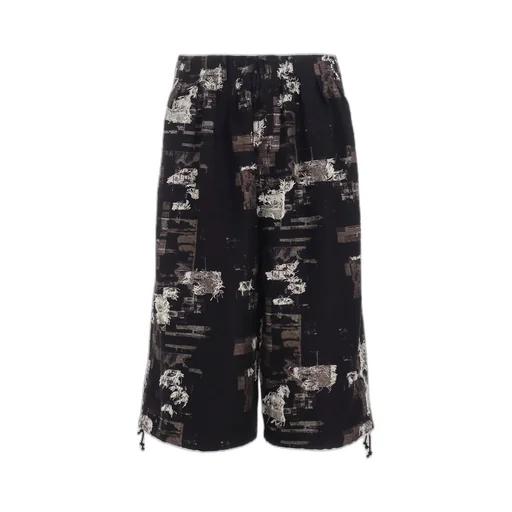 Patchwork Cut Jacquard Balloon Pants