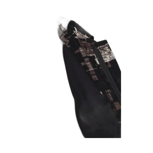 Patchwork Cut Jacquard Hooded Coat