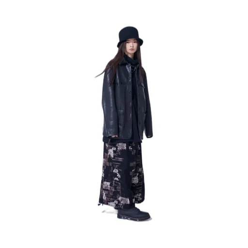Patchwork Cut Jacquard Balloon Pants