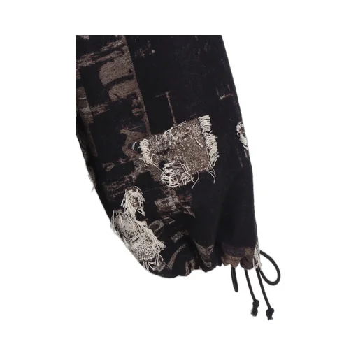 Patchwork Cut Jacquard Balloon Pants