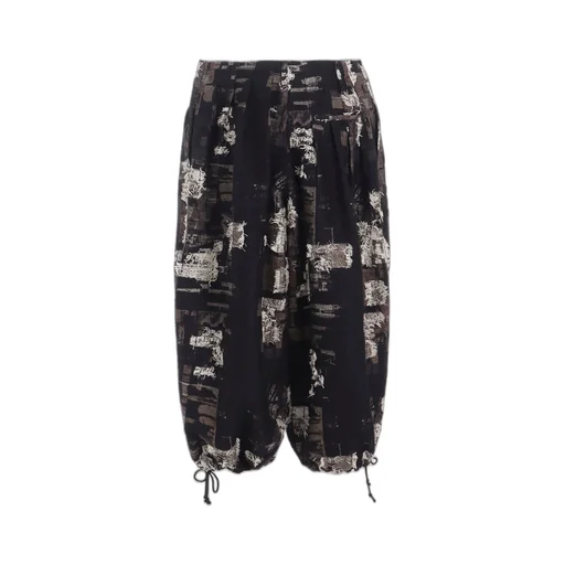 Patchwork Cut Jacquard Balloon Pants
