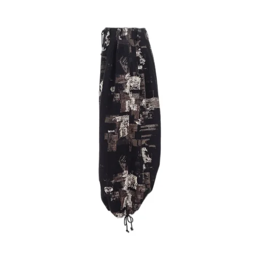 Patchwork Cut Jacquard Balloon Pants