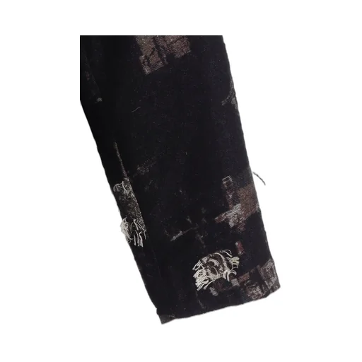 Patchwork Cut Jacquard Pocket Half Coat