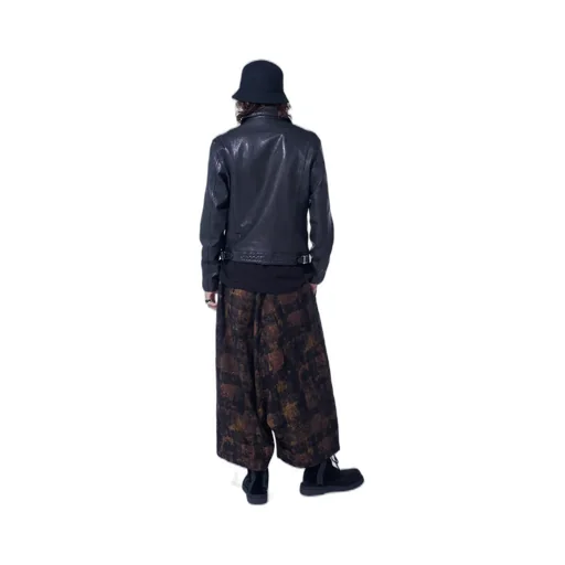Check Jacquard Wide Sarouel Pants