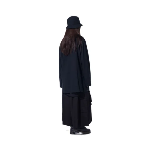 Cotton Jersey No-Collar Loop Cardigan