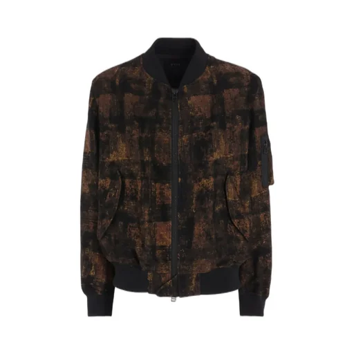 Check Jacquard Bomber Jacket