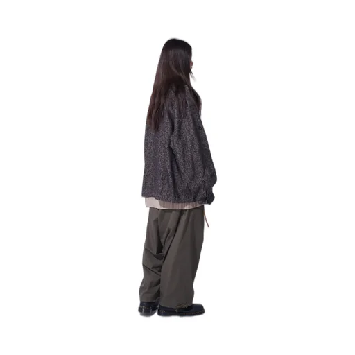Brushed Twill Needle Punch Epaulette Oversized Blouson