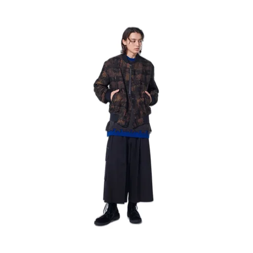 Check Jacquard Bomber Jacket