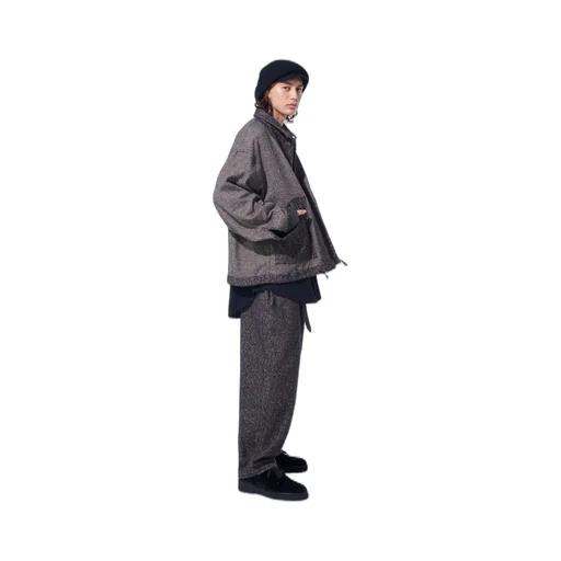 Brushed Twill Needle Punch Epaulette Oversized Blouson