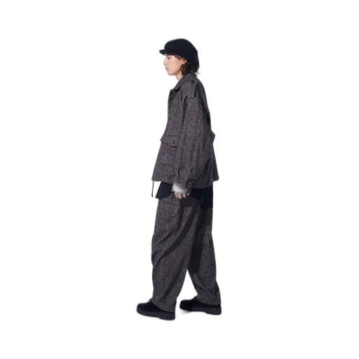Brushed Twill Needle Punch Epaulette Oversized Blouson