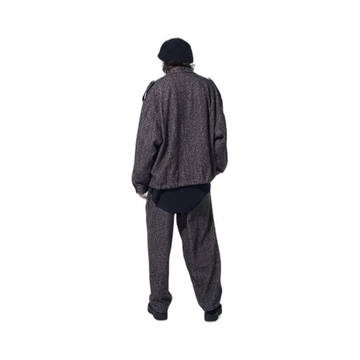 Brushed Twill Needle Punch Epaulette Oversized Blouson