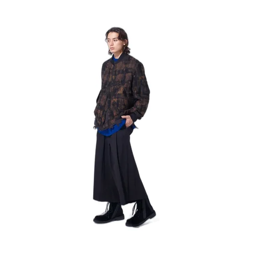 Check Jacquard Bomber Jacket