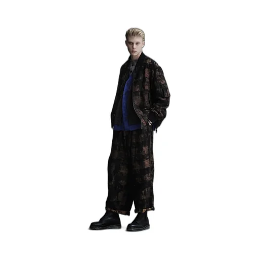 Check Jacquard Bomber Jacket