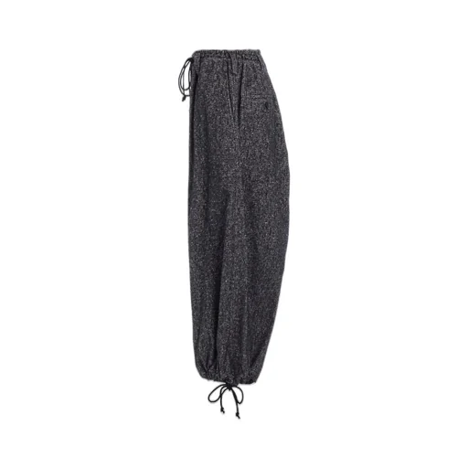 Brushed Twill Needle Punch Elastic Hakama Pants
