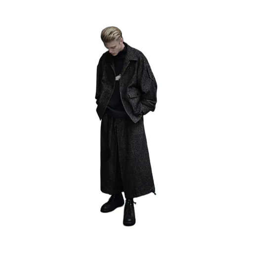 Brushed Twill Needle Punch Elastic Hakama Pants