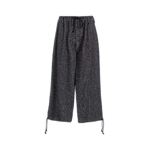 Brushed Twill Needle Punch Elastic Hakama Pants
