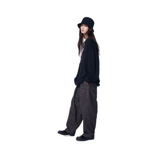 Brushed Twill Needle Punch Tapered Pants