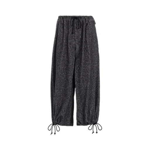 Brushed Twill Needle Punch Elastic Hakama Pants