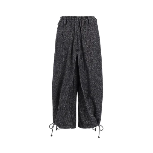 Brushed Twill Needle Punch Elastic Hakama Pants