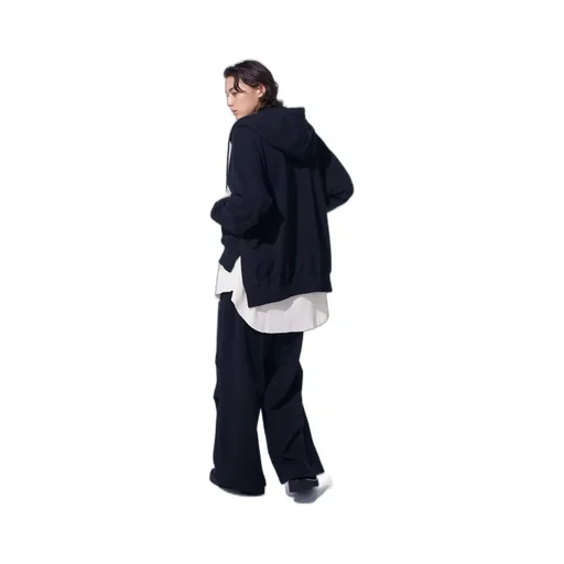 French Terry Asymmetrical Zip-Up Hoodie