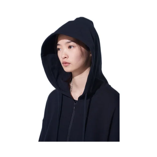 French Terry Asymmetrical Zip-Up Hoodie