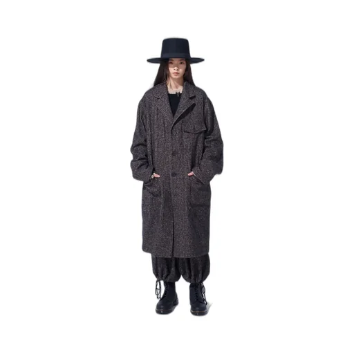 Brushed Twill Needle Punch Shop Coat
