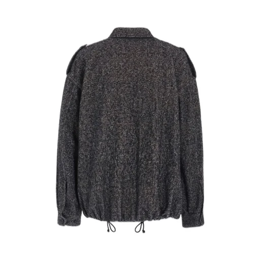 Brushed Twill Needle Punch Epaulette Oversized Blouson