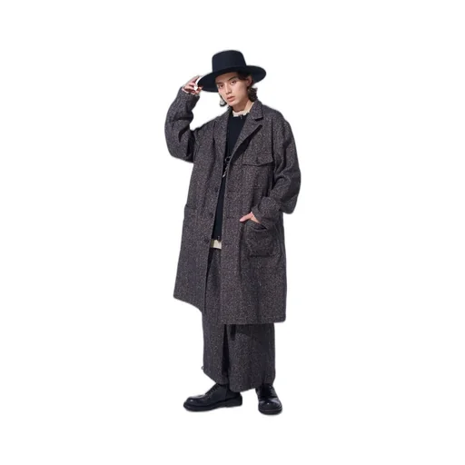Brushed Twill Needle Punch Shop Coat