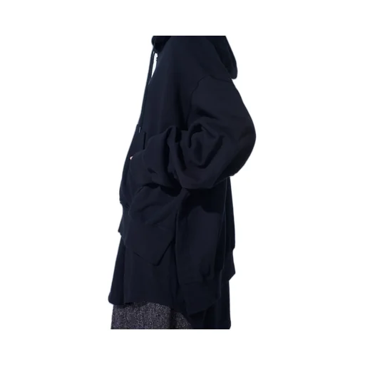 French Terry Asymmetrical Zip-Up Hoodie