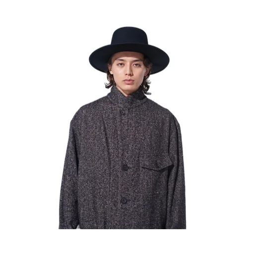 Brushed Twill Needle Punch Shop Coat