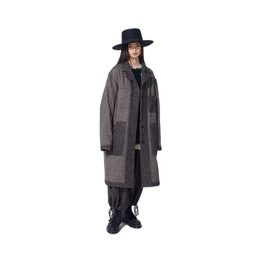 Brushed Twill Needle Punch Shop Coat
