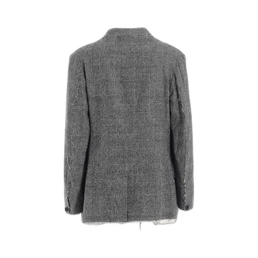 Glen Check Cut-Out Hem Jacket