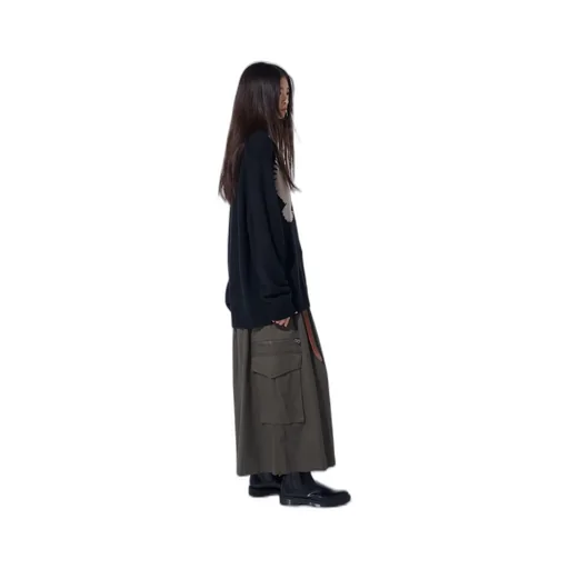 7G Wool-Blend Intarsia Crow-Pattern High Neck Knit